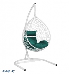 Подвесное кресло Скай 01 белый подушка зеленый на Vishop.by 