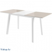 тирк стол раздвижной со стеклом латте/белый на Vishop.by 