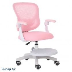 кресло с регулировкой высоты calviano comfy розовое с подножкой на Vishop.by 