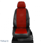 Автомобильные чехлы для сидений Toyota Yaris хэтчбек. ЭК-06 красный/чёрный