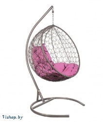 Подвесное кресло Круглое серый подушка розовый на Vishop.by 