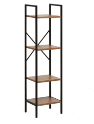 стеллаж leset стилвуд 14 узкий 4 полки черный орех лион светлый на Vishop.by 