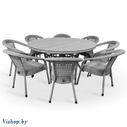 Комплект мебели Deco 8 с круглым столом D160 серый