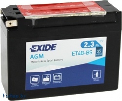 Мотоаккумулятор Exide ET4B-BS (2.3 А/ч)