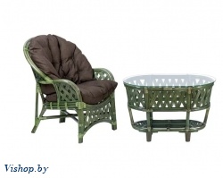 ind комплект черчиль кресло и овальный столик олива темная подушка на Vishop.by 