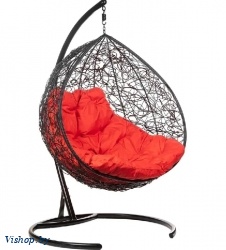 Двухместное подвесное кресло Double черный подушка красный на Vishop.by 