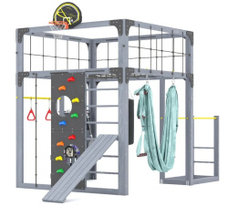 Детская площадка для дачи Савушка КУБ-1 Серый с гамаком