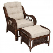 кресло для отдыха с пуфом alexa орех на Vishop.by 