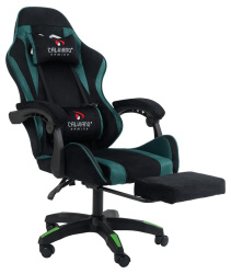 Вибромассажное кресло Calviano 1584 черно-зеленый велюр