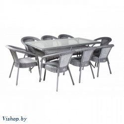Комплект мебели Deco 8 с прямоугольным столом серый