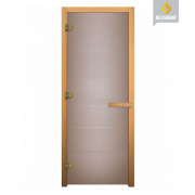 Дверь для бани стеклянная 1900х700 (сатин матовая, 3 петли, 8мм)