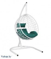 Подвесное кресло Скай 02 белый подушка зеленый на Vishop.by 