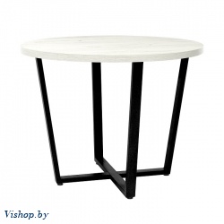стол орлеан d90 дуб белый металл черный на Vishop.by 