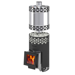 Печь для бани Везувий Чёрная Пчёлка С INOX (ИНОКС) с баком от Vishop.by 