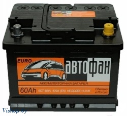 Автомобильный аккумулятор Автофан 6СТ-60 Евро (60 А/ч)