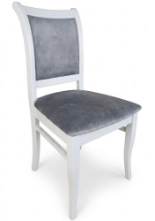 стул мдк-265 роми эмаль белая микровелюр серый