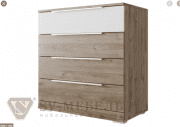 комод sv-мебель спальня лагуна 8 к гикори т./белый матовый 4 ящ. на Vishop.by 