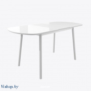 раунд стол раздвижной со стеклом белый/серый на Vishop.by 