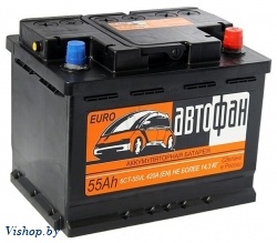 Автомобильный аккумулятор Автофан 6СТ-55 Евро (55 А/ч)
