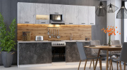 кухонный гарнитур sv-мебель лилия 1,7 белый/цемент т./фенди на Vishop.by 