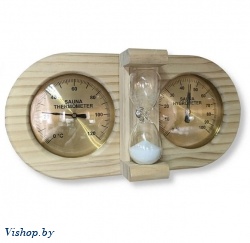 Термогигрометр с песочными часами сосна