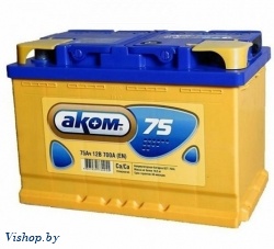 Автомобильный аккумулятор AKOM 6СТ-75 575001009 (75 А/ч)