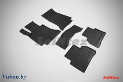 Резиновые коврики салона Сетка для Mercedes-Benz C-Сlass W205 2014- Черные