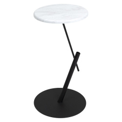 стол приставной круглый металларт м015 белый мрамор черный на Vishop.by 