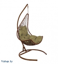 Подвесное кресло Полумесяц коричневый подушка бежевый на Vishop.by 