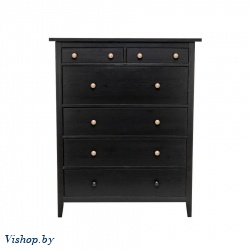 Комод Leset Мира 06 черный ручки коричневые