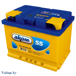 Автомобильный аккумулятор AKOM 6СТ-55 Евро / 555000000н (55 А/ч)