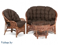 ind комплект черчиль диван кресло и столик миндаль матовый темные подушки на Vishop.by 