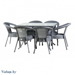 Комплект мебели Deco 6 PLUS с прямоугольным столом серый