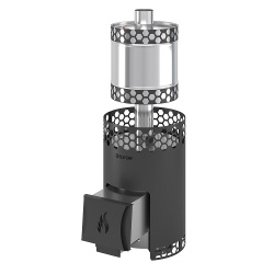 Печь для бани Везувий Чёрная Пчёлка 20 INOX (ИНОКС) с баком от Vishop.by 