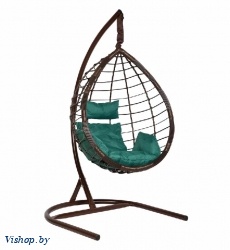 Подвесное кресло Скай 04 коричневый подушка зеленый на Vishop.by 