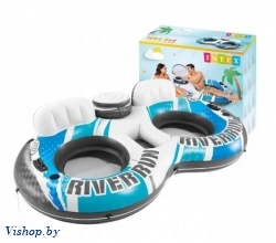 Надувной круг для двоих с холодильником Intex River Run Небесный (56827EU)