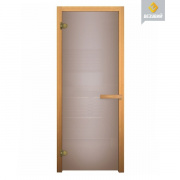 Дверь для бани стеклянная 1800х700 (сатин матовая, 2 петли, 6мм)