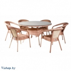 Комплект мебели Deco 6 с круглым столом D130 светлый