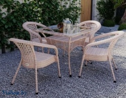 Комплект мебели Deco 4 с квадратным столом светлый