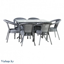 Комплект мебели Deco 6 с прямоугольным столом серый