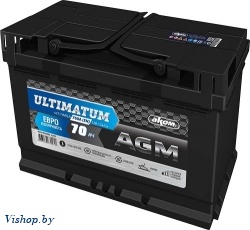 Автомобильный аккумулятор AKOM Ultimatum AGM Евро 6СТ-70VRLA (70 А/ч)
