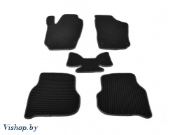 Коврики салона EVA Volkswagen Polo (седан) черные, серый кант