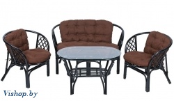 ind комплект багама 1 с диваном овальный стол венге подушка коричневая на Vishop.by 
