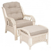 кресло для отдыха с пуфом alexa белое на Vishop.by 