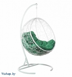 Подвесное кресло Круглое белый подушка зеленый на Vishop.by 