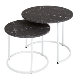 стол журнальный металларт м001 черный мрамор белый на Vishop.by 