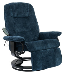 кресло вибромассажное с пуфом calviano 22 синий плюш на Vishop.by 