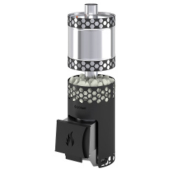 Печь для бани Везувий Чёрная Пчёлка INOX (ИНОКС) с баком