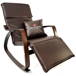 Кресло-качалка Calviano Comfort 1 коричневое PU на Vishop.by 
