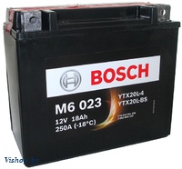 Мотоаккумулятор Bosch M6 YTX20L-4/YTX20L-BS 518901026 / 0092M60230 (18 А/ч)